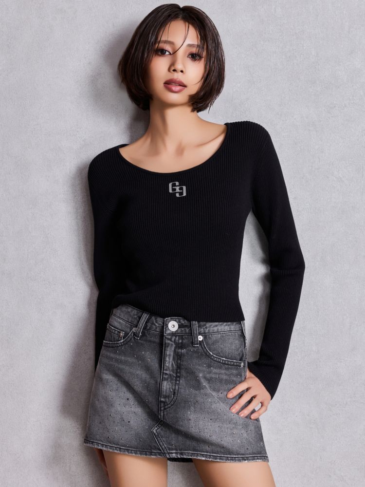 GYDA GGプレートlong sleeveニットトップス
