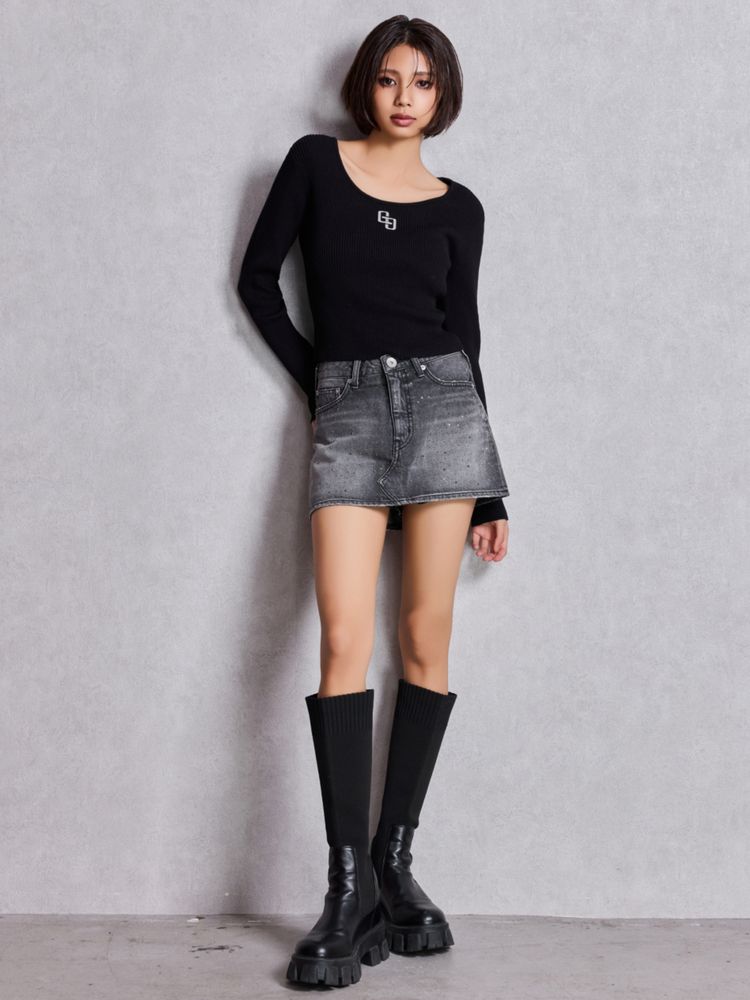 GYDA GGプレートlong sleeveニットトップス