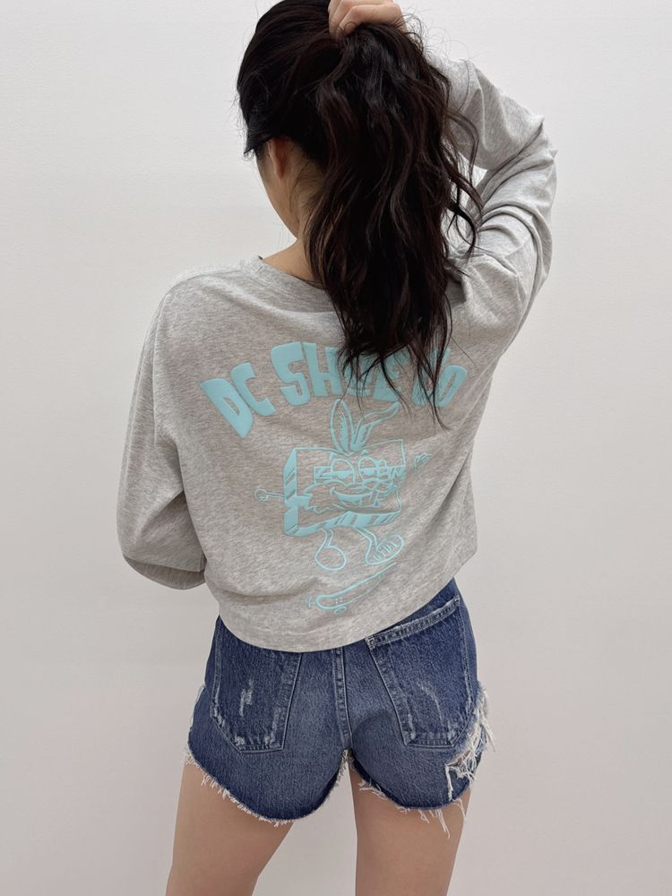 GYDA ハイウエストBACK RIPPEDデニムショートパンツ