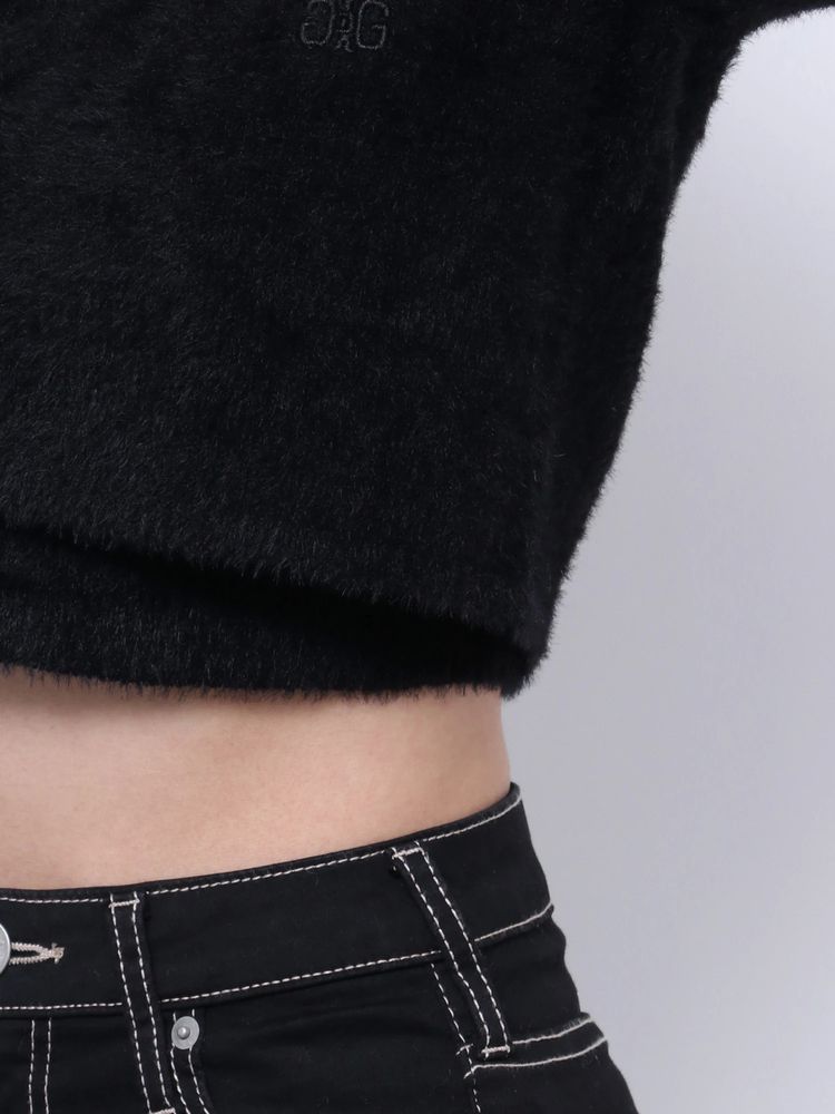 GYDA Symmetry GYDA embroideryシャギーニットカーディガン