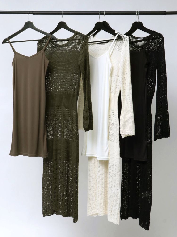 MURUA クロシェニットワンピース