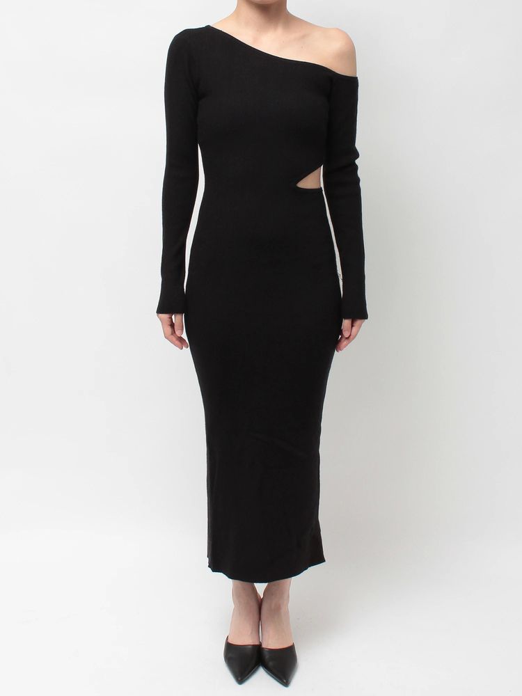 GYDA GG CHAIN LEFT OPEN LONG ニットワンピース