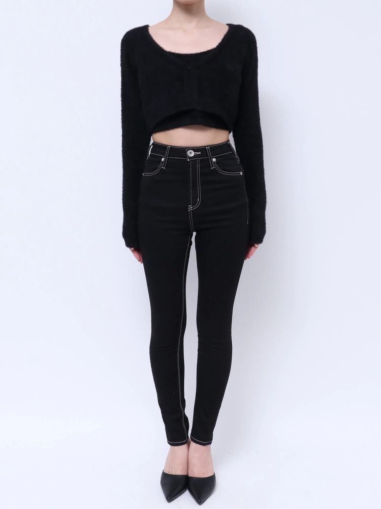 GYDA Symmetry GYDA embroideryシャギーニットカーディガン