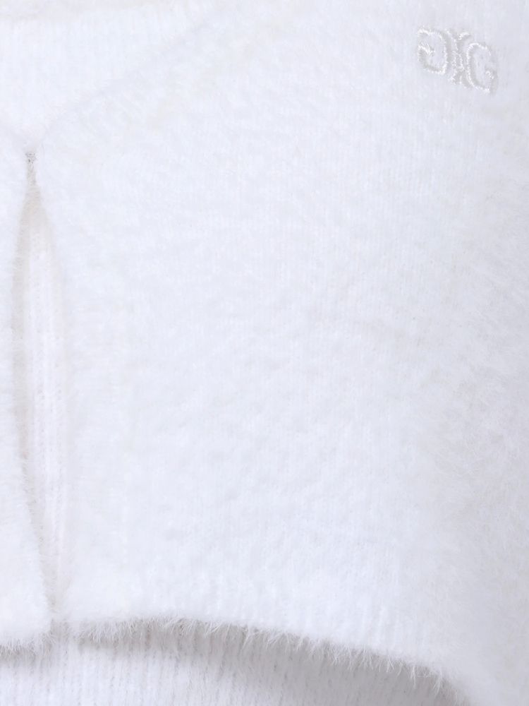GYDA Symmetry GYDA embroideryシャギーニットカーディガン