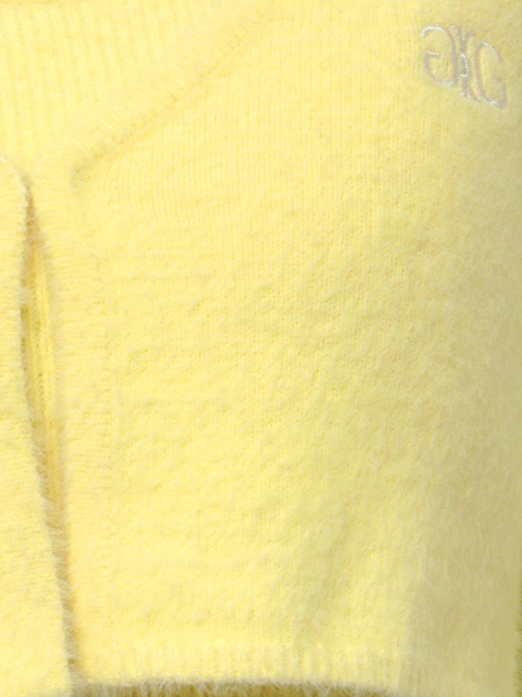 GYDA Symmetry GYDA embroideryシャギーニットカーディガン