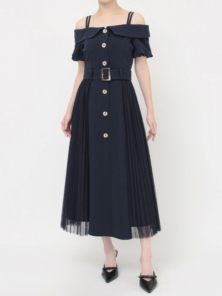 RESEXXY オフショルプリーツワンピース