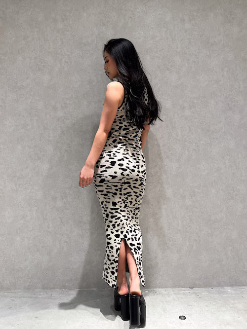 GYDA SIDE OPENロングニットワンピース