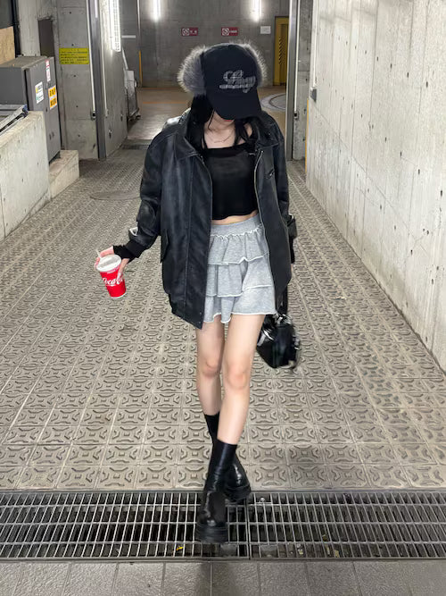 EMODA ヴィンテージフェイクレザーブルゾン