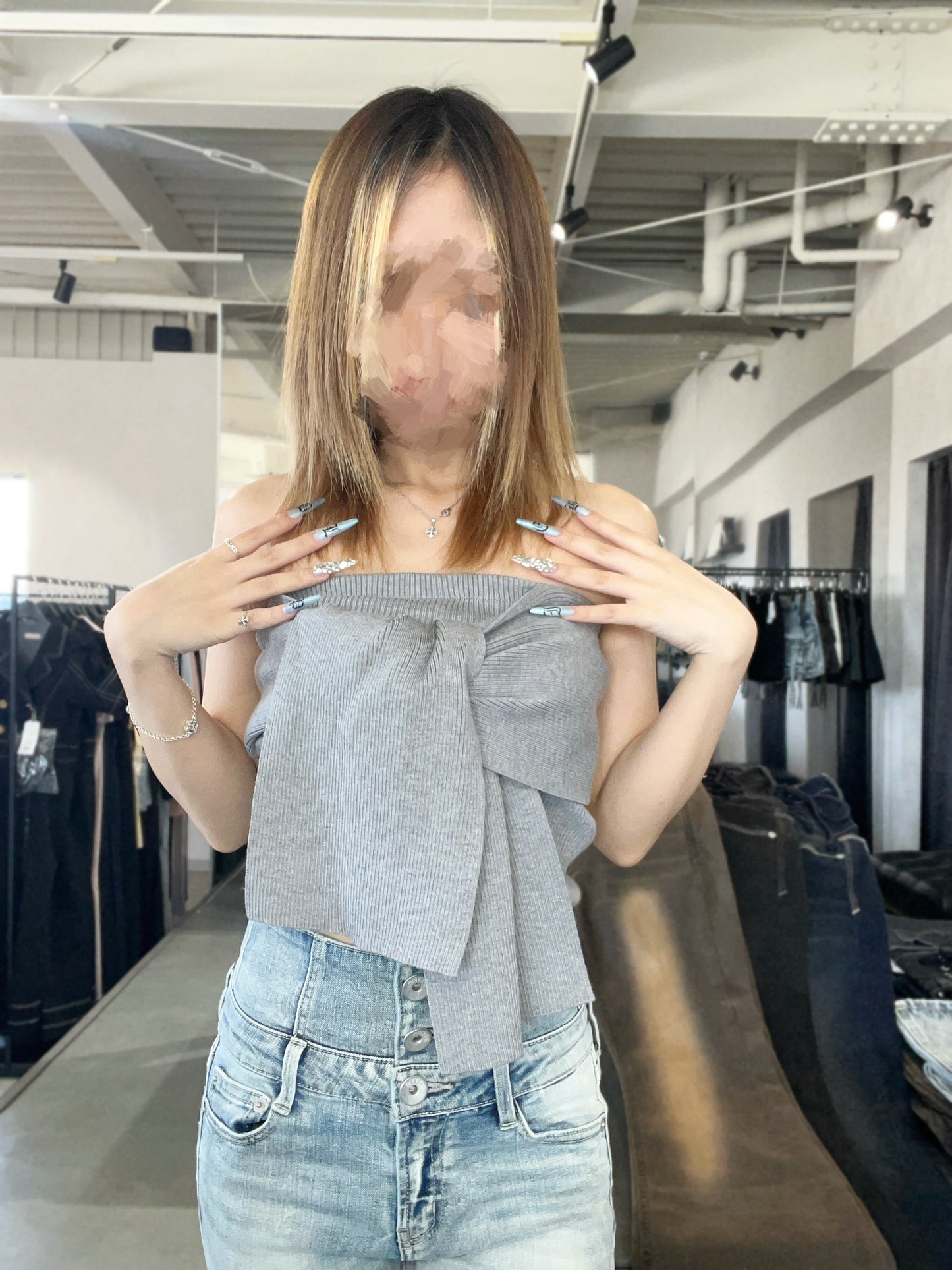 EVRIS リボンニットベアビスチェ