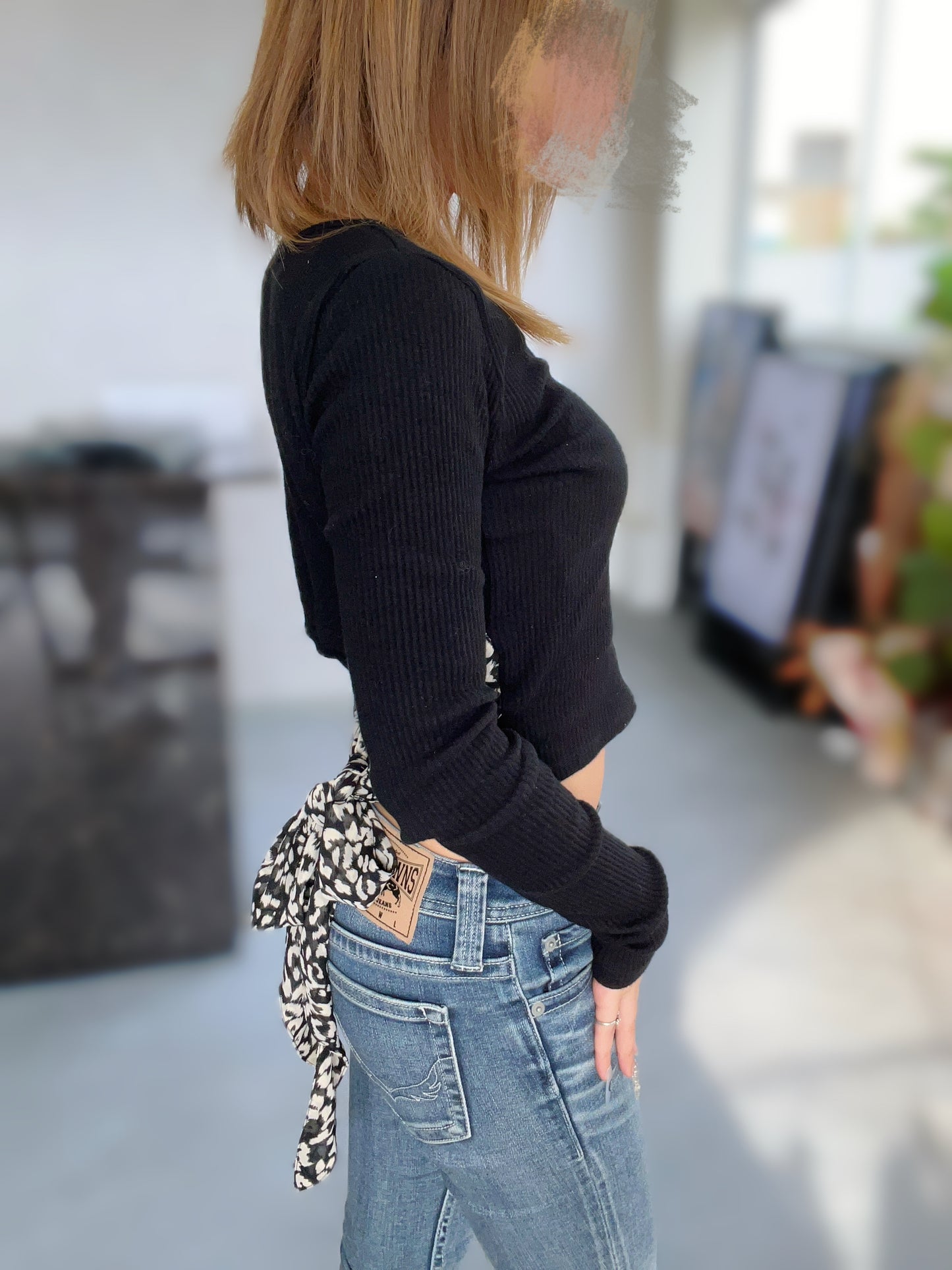GYDA レオパードBACKリボンテレコロンT