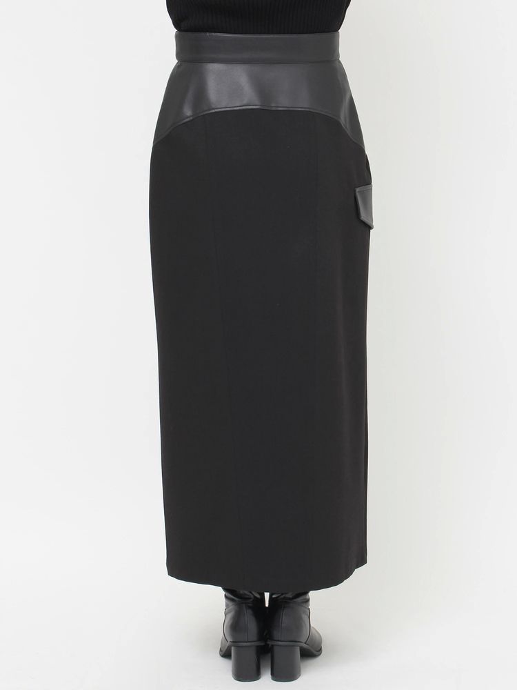 MURUA スリットナローレザースカート