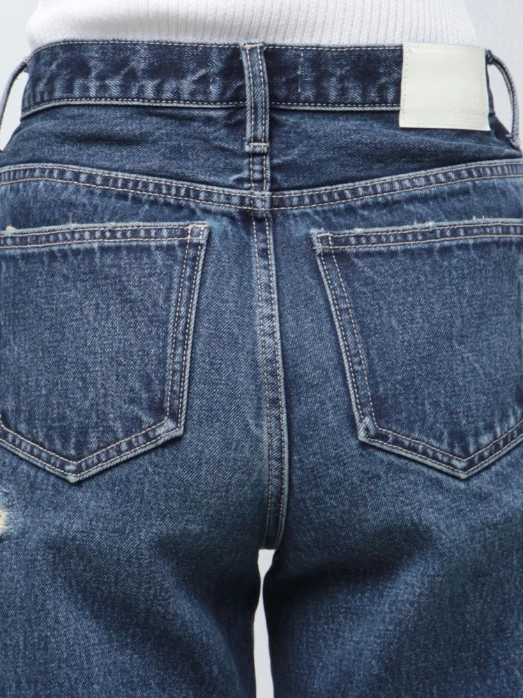 GYDA ハイウエストレースデザインフレアデニムパンツ