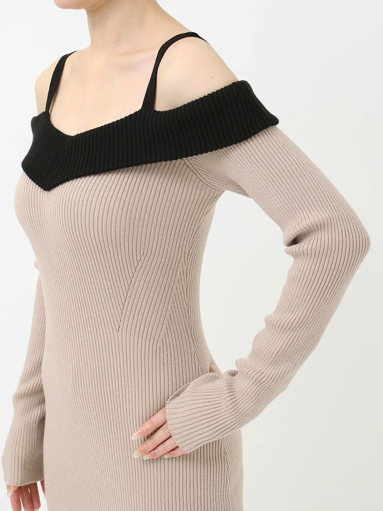 RESEXXY オフショルタイトミニニットワンピース