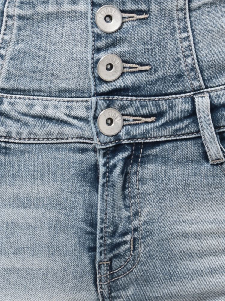 GYDA ハイウエストバッククロスダメージスキニーデニムパンツ