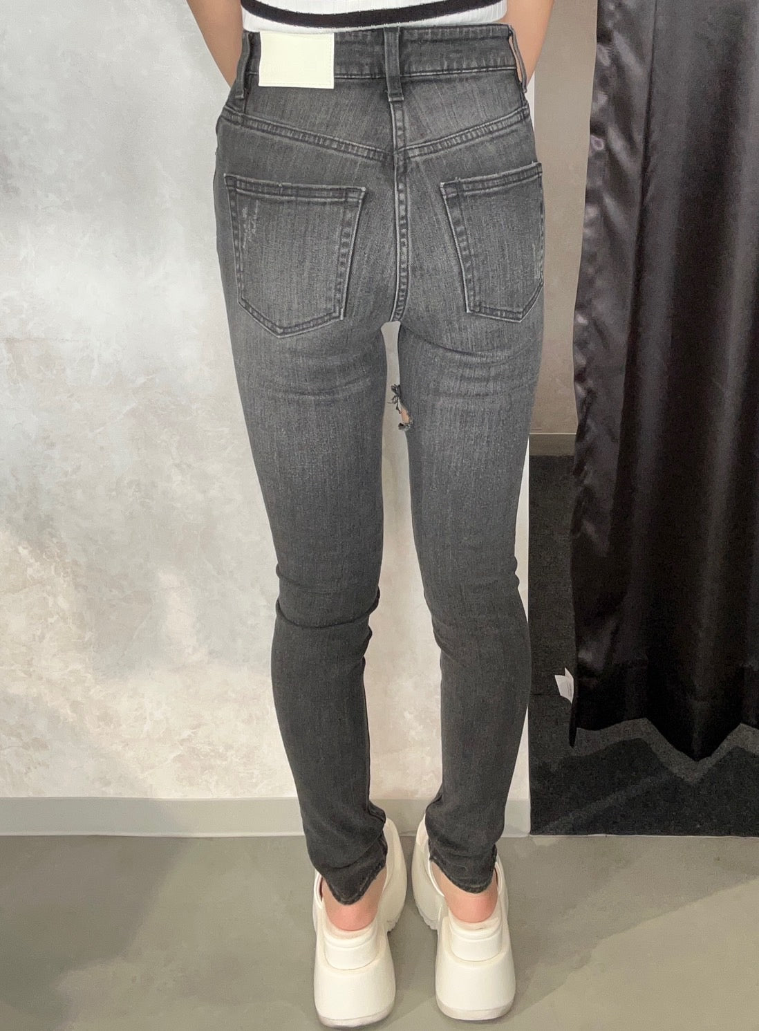 GYDA H/W thigh high ダメージデニムパンツ