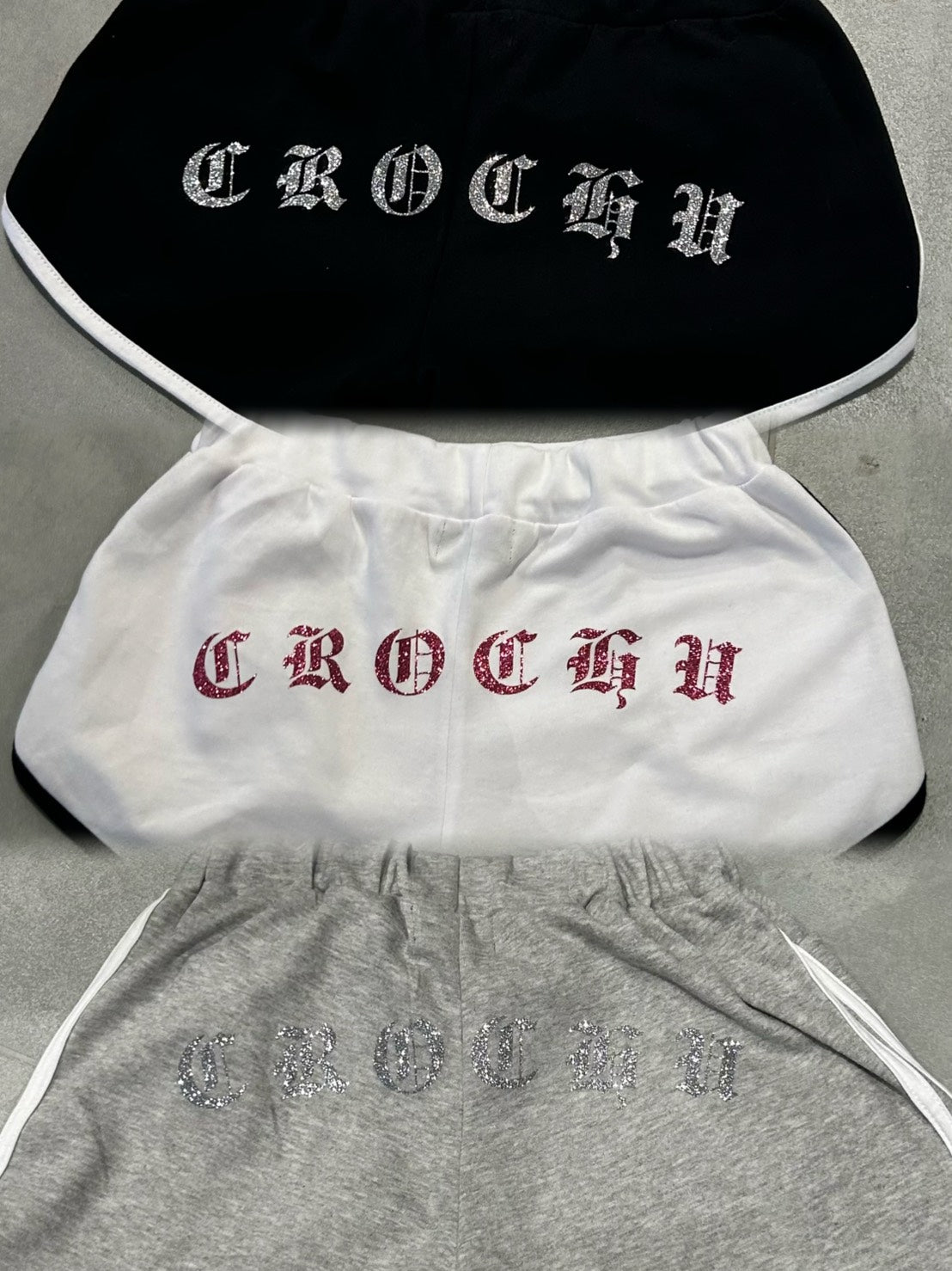 CROCHU GLITTE CROSS ショートトラックパンツ