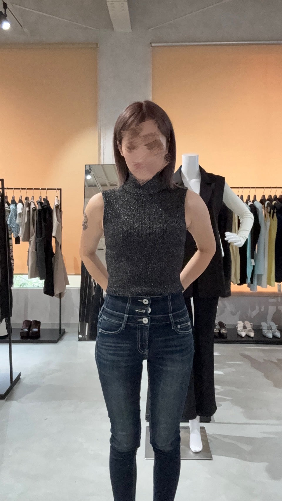 EVRIS ラメニットノースリーブ