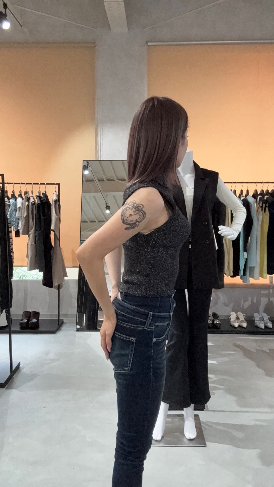 EVRIS ラメニットノースリーブ