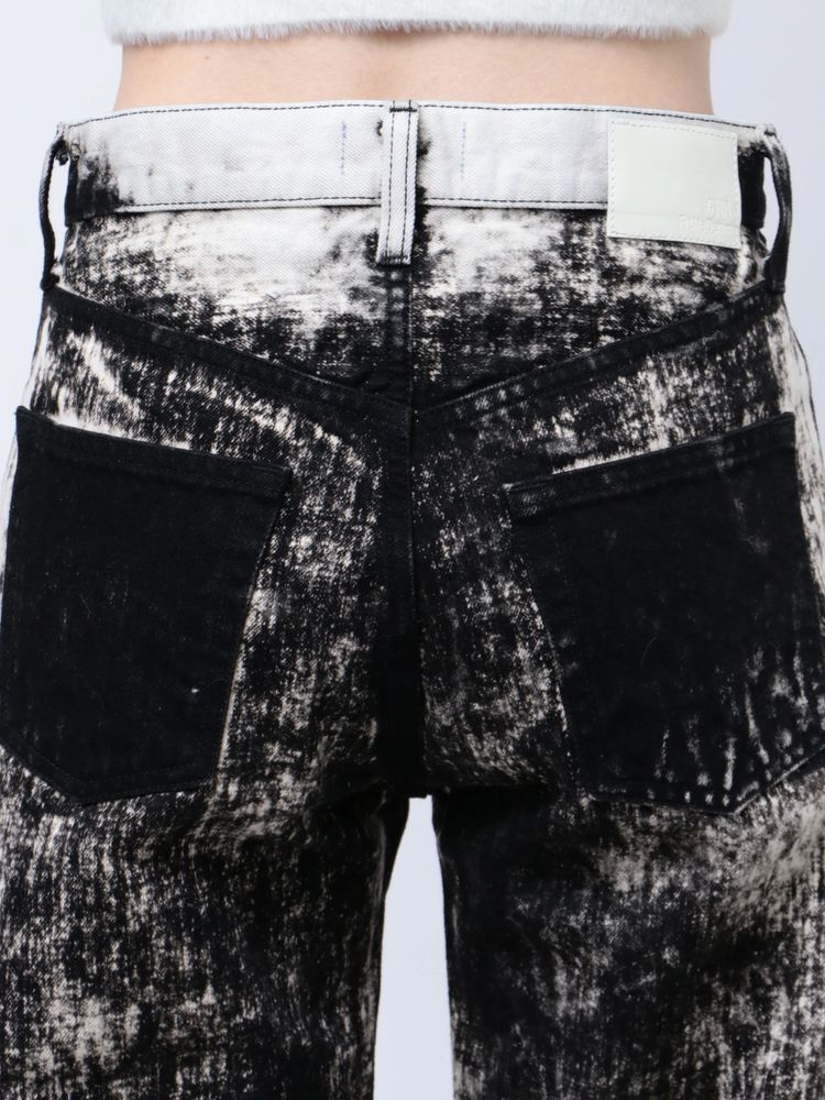 GYDA ハイウエスト Tie Dyeワイドデニムパンツ