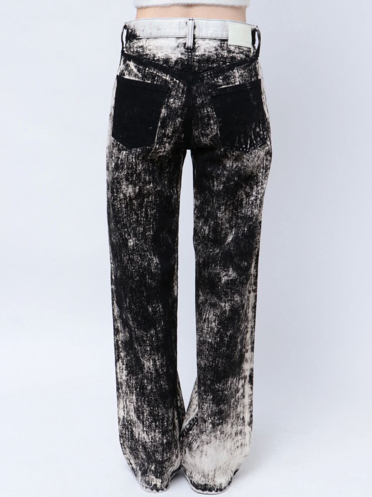 GYDA ハイウエスト Tie Dyeワイドデニムパンツ