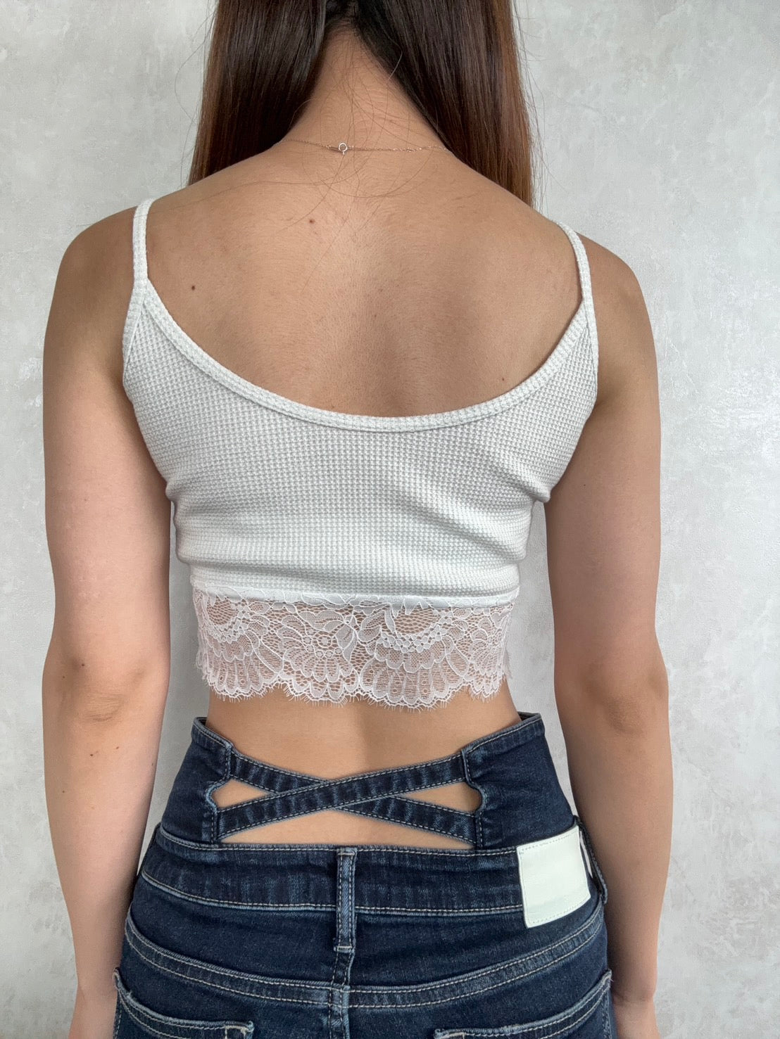 GYDA GGラメワッフルレースビスチェ