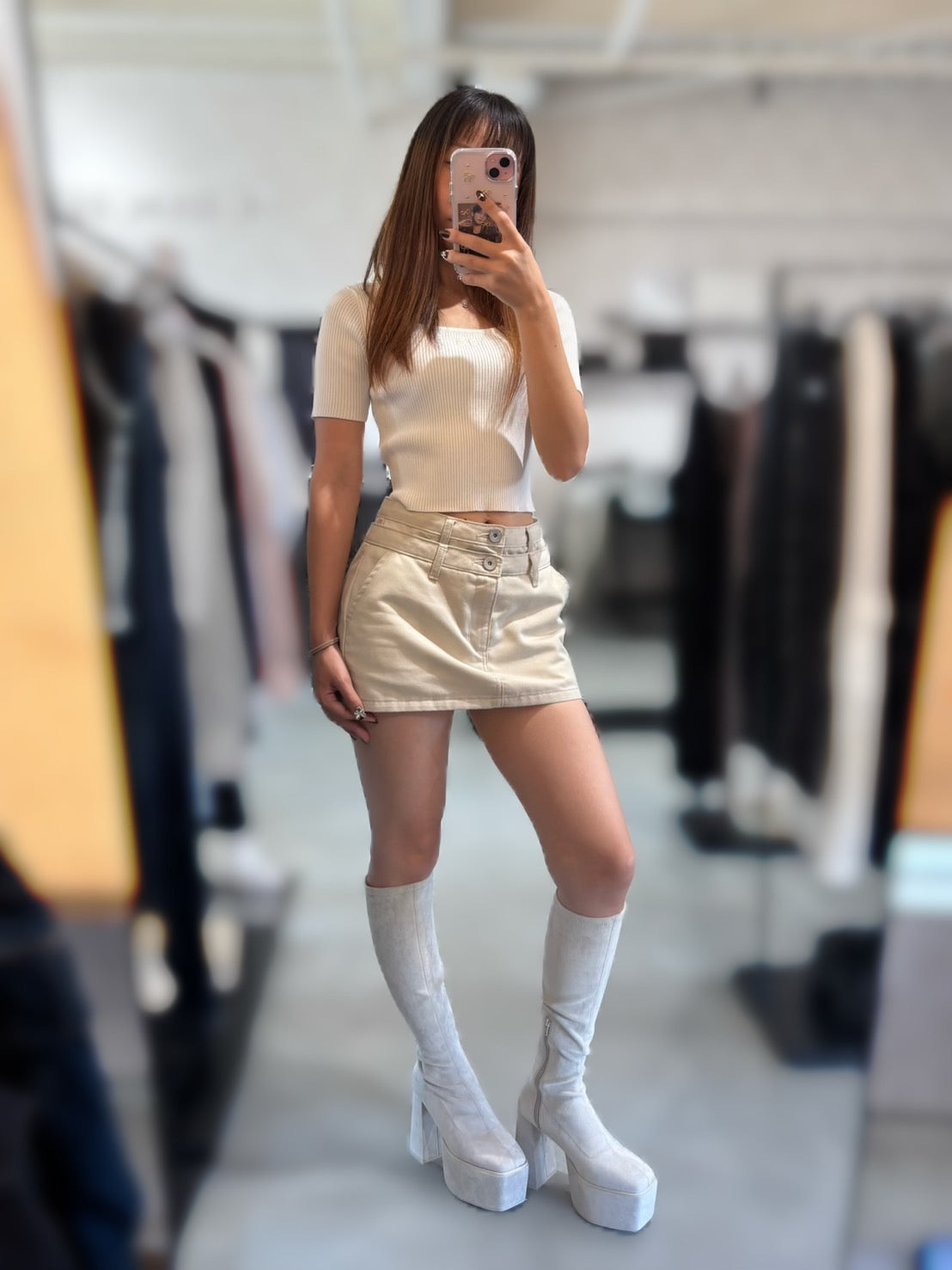 GYDA Wウエストデザインスカートライクショートパンツ