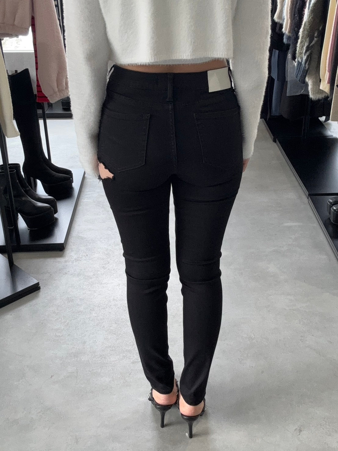 GYDA ミドルウエスト SIDE RIPPEDカラースキニーパンツ