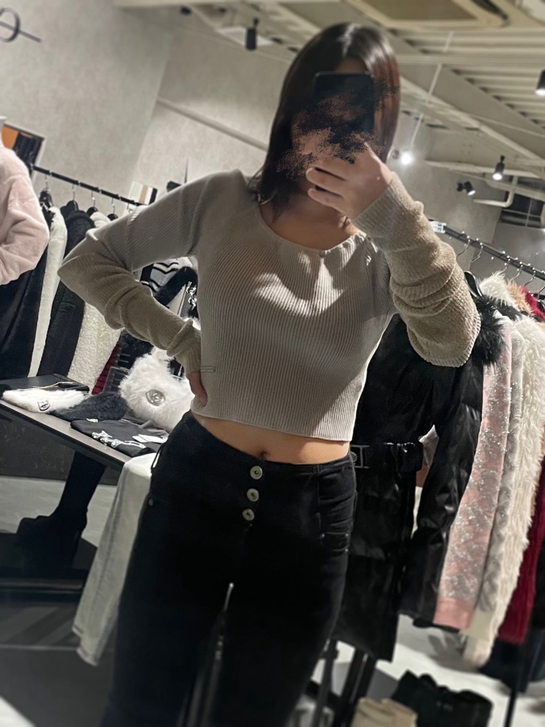 EMODA ハンドウォームリブニット