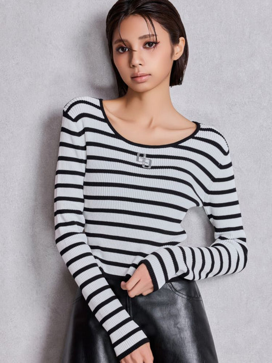 GYDA GGプレートlong sleeveニットトップス