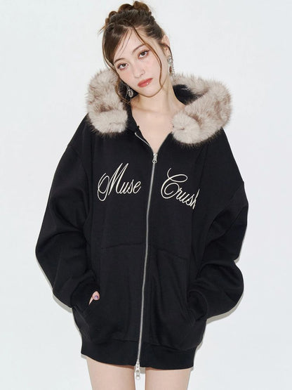 EVRIS オーバーサイズZIP UP フーディー