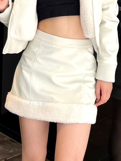 GYDA フェイクレザーボアスカートライクショートパンツ ※セットアップあり