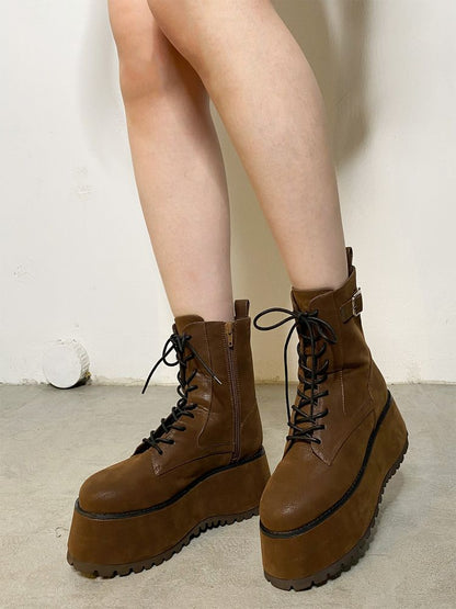 MURUA プラットフォームレースアップブーツ