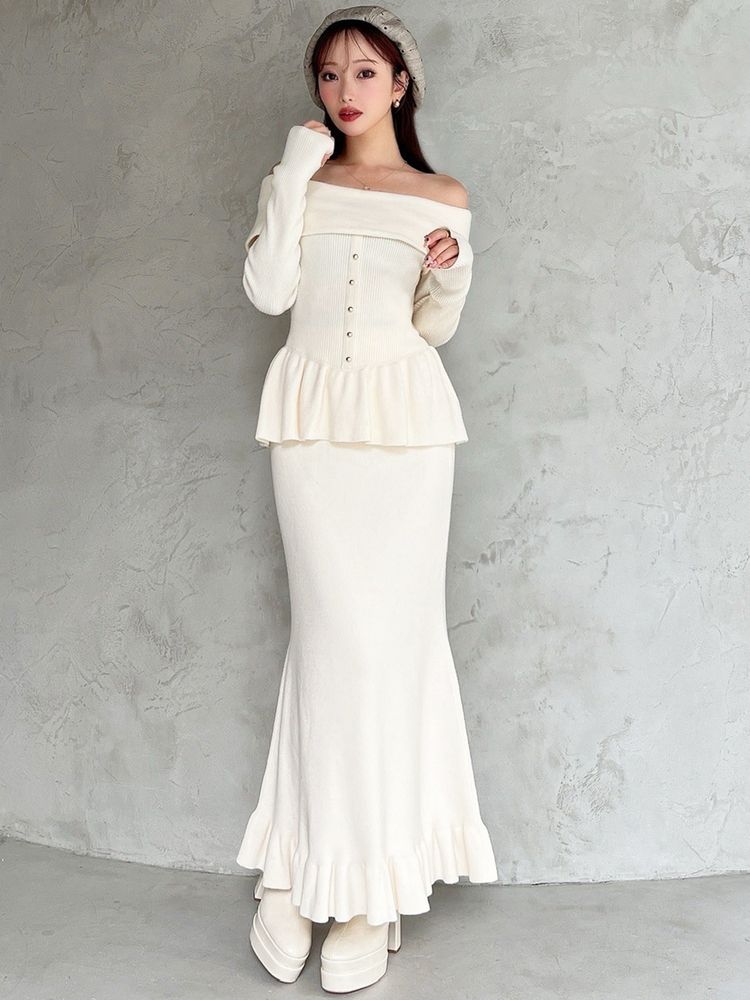 RESEXXY ヘムフリルマーメイドニットスカート