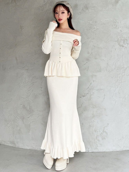 RESEXXY ヘムフリルマーメイドニットスカート