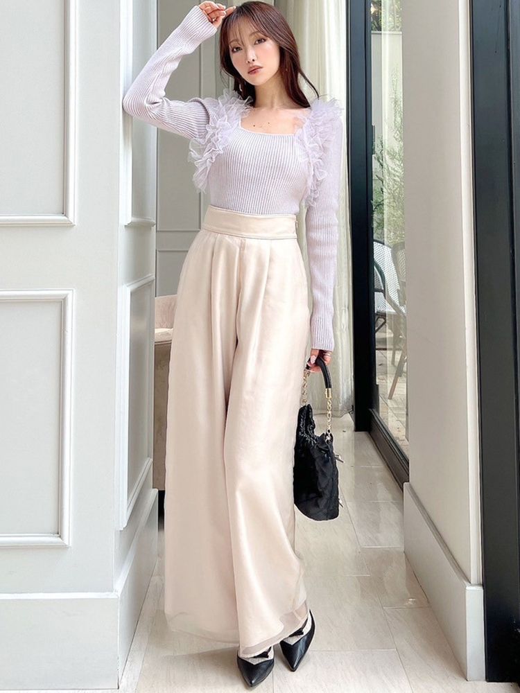 RESEXXY シアーレイヤードロングパンツ