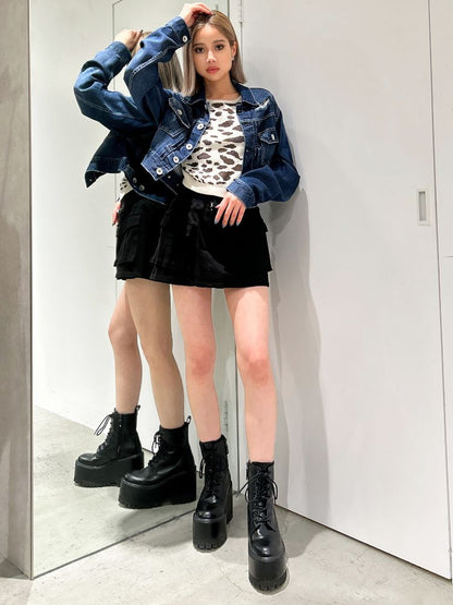 GYDA リヨセルダメージショートデニムＧジャン