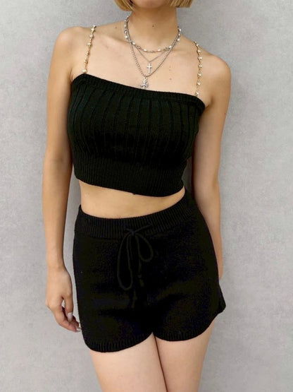 EVRIS ハイゲージニットショートパンツ