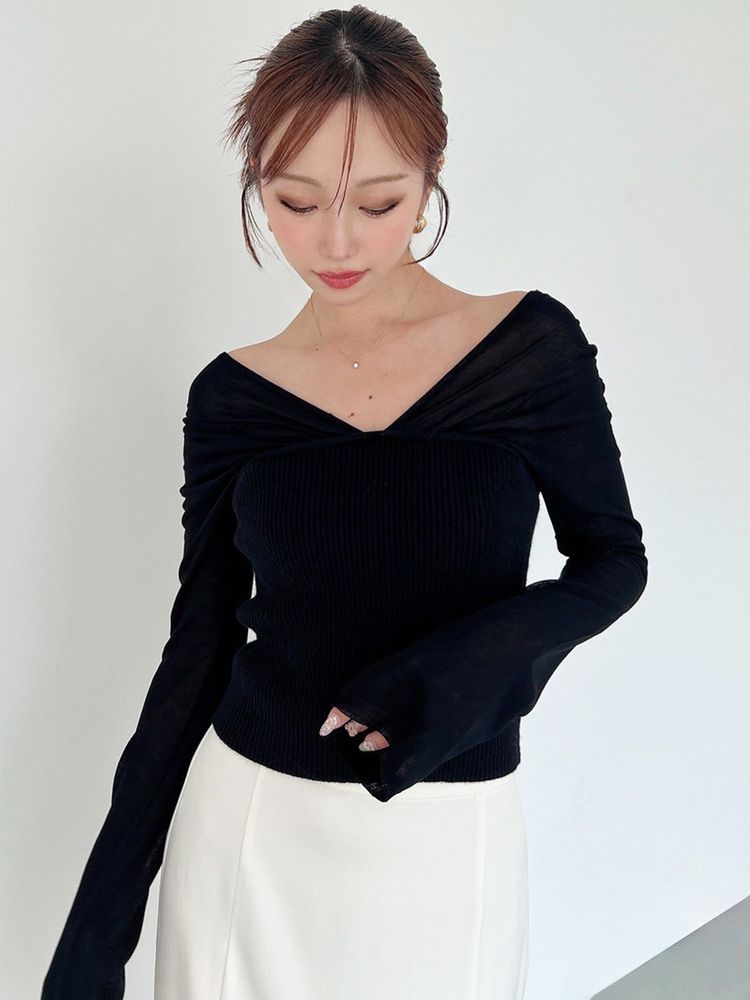 RESEXXY 2WAYオフショルニットトップス