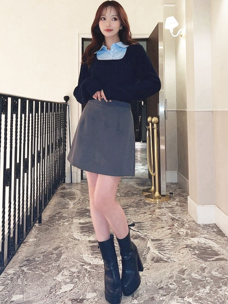 RESEXXY シャツドッキングケーブルニットトップス