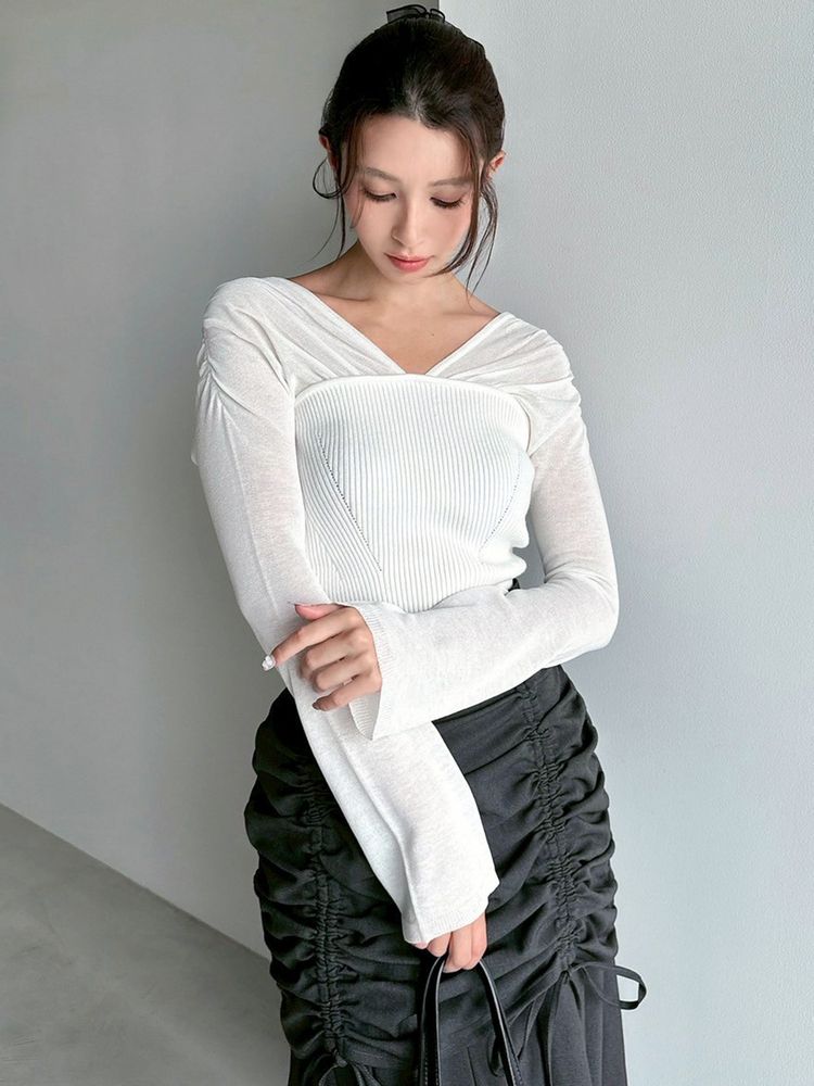 RESEXXY 2WAYオフショルニットトップス