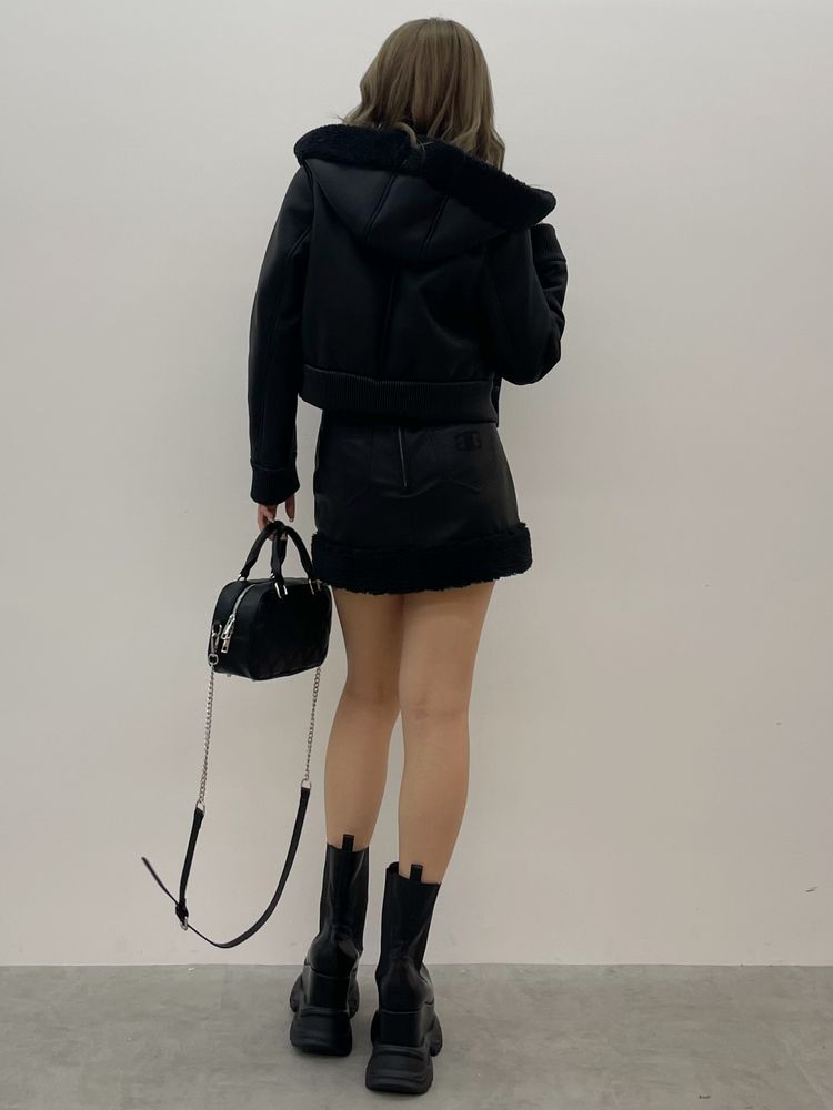GYDA フェイクレザーボアスカートライクショートパンツ ※セットアップあり