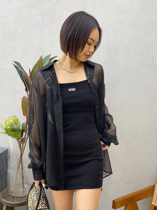 EVRIS シアーオーバーサイズシャツ