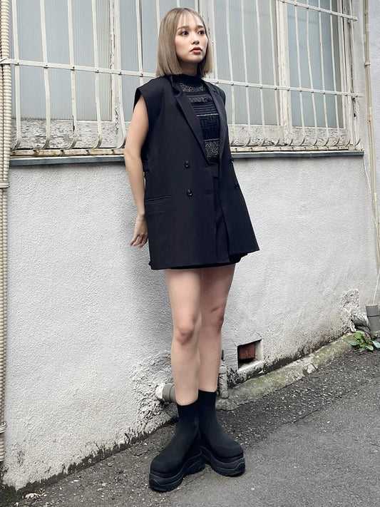 MURUA バックベルトテーラードジレ