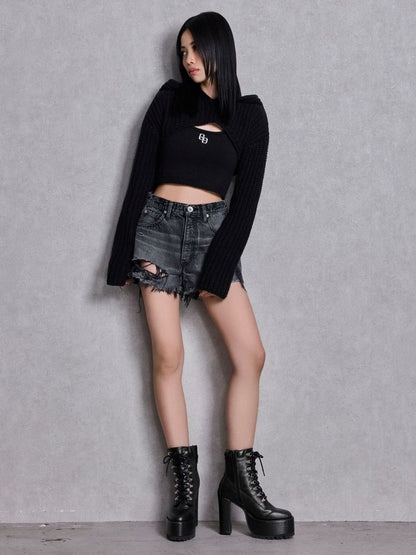 GYDA GGアンサンブルニットパーカー