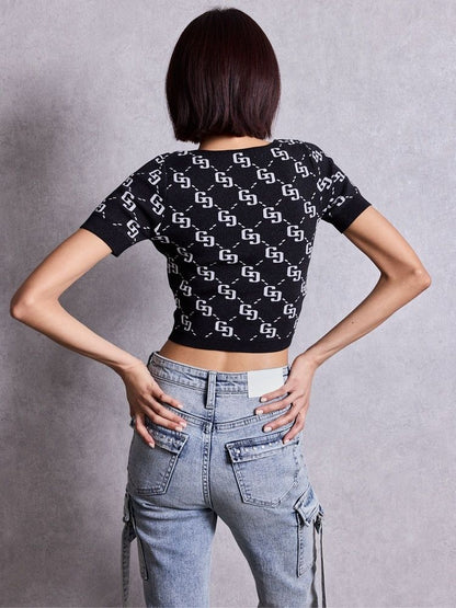 GYDA GG jacquard ラメニットTOPS