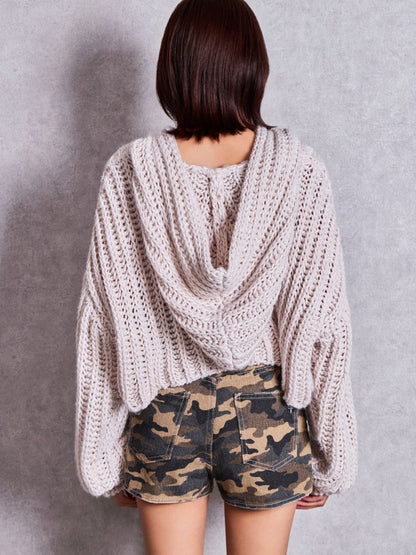 GYDA HANDニットライクショートHOODIE