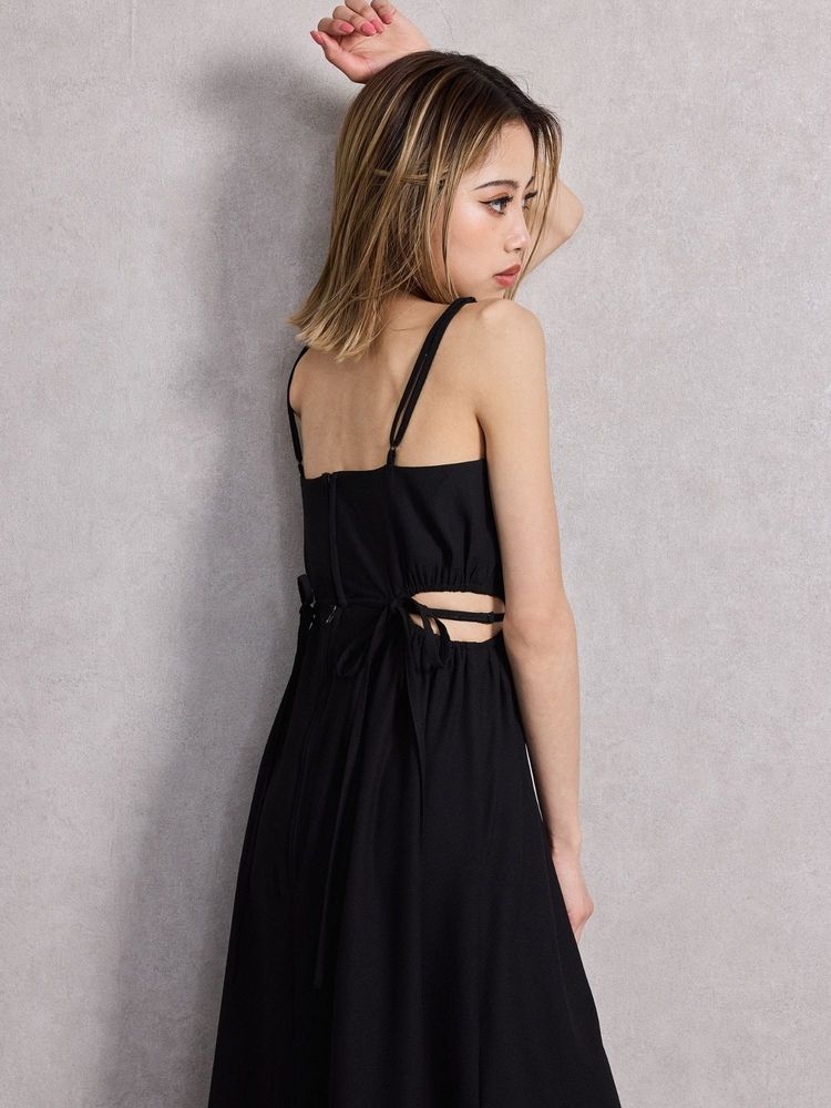 GYDA SIDE OPEN BACK RIBBON LONGワンピース