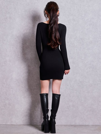 GYDA Symmetry GYDA プレート long sleeve ニットワンピース