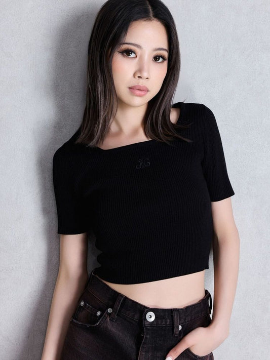 GYDA SymmetryGYDA ハーフスリーブニットトップス