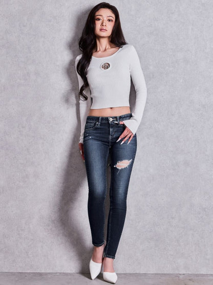 GYDA GG bijou MOLD long sleeveニットトップス